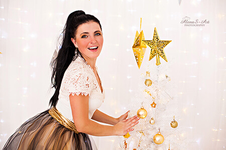 Portrait fotoshooting zum weihnachten im Fotostudio